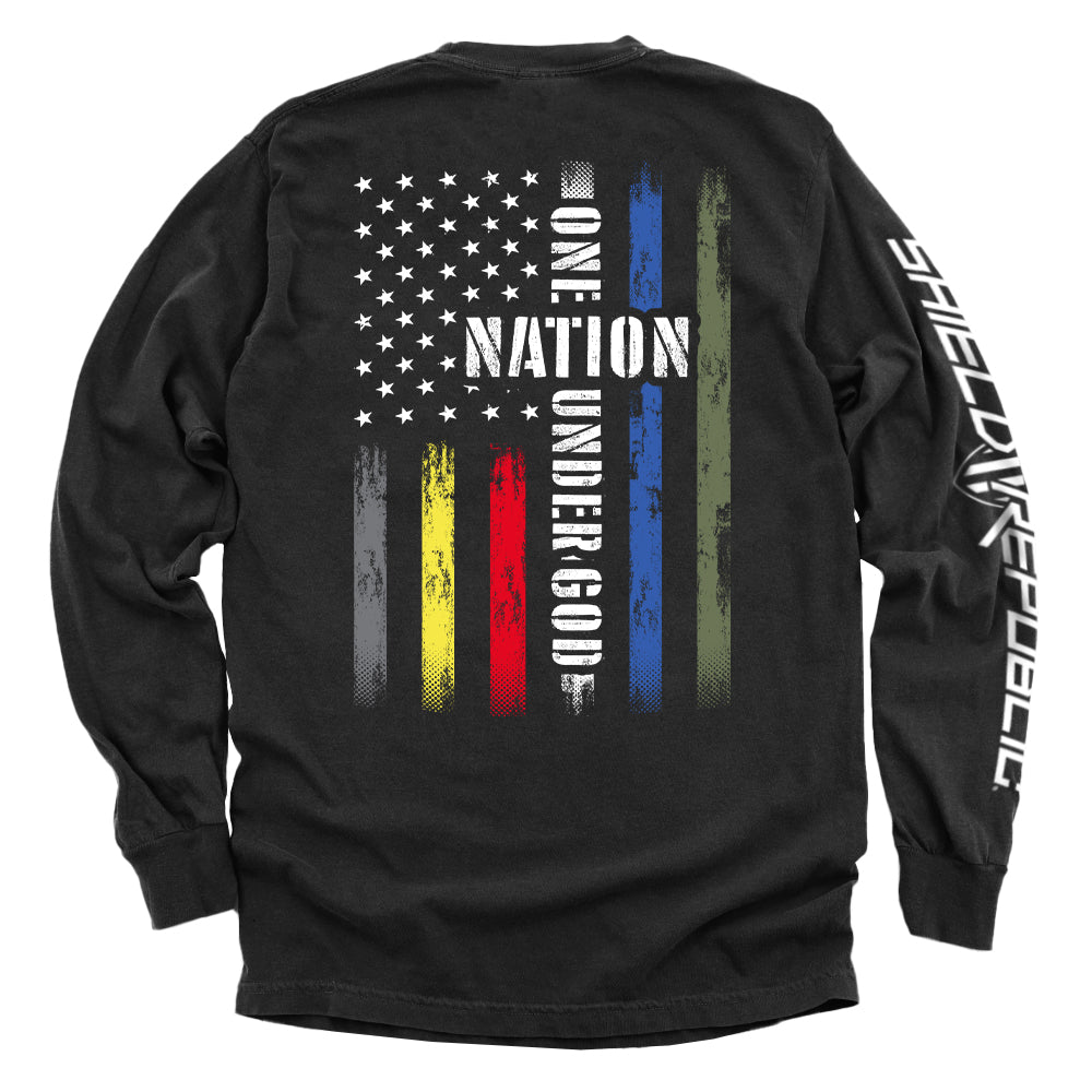 One Nation Under God First Responder Flag T-Shirt