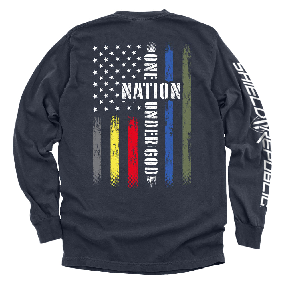 One Nation Under God First Responder Flag T-Shirt